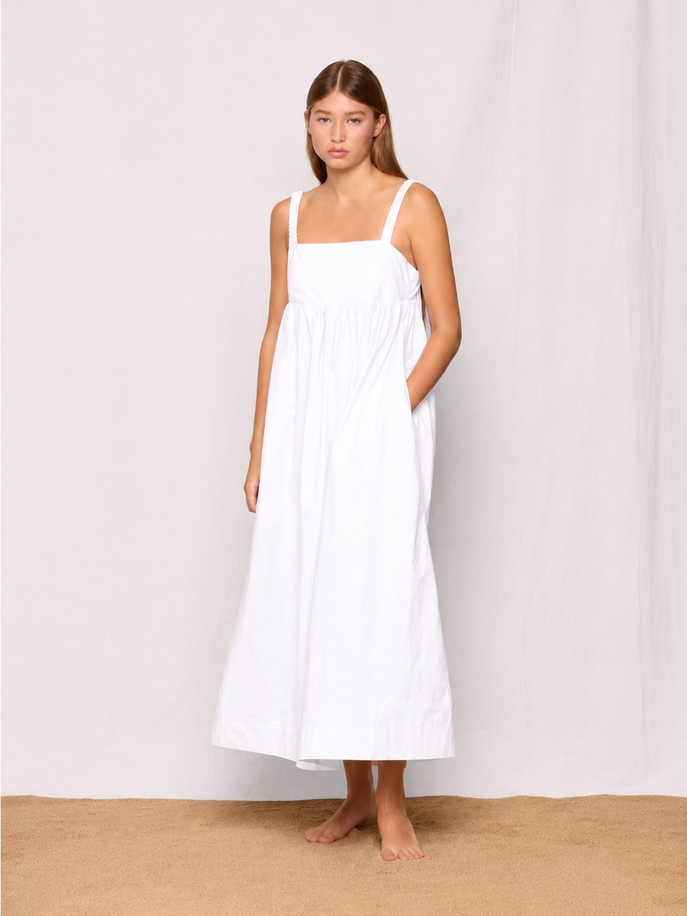 MIKOH Konde Dress White Size 1 NWT Sold Out 100% Cotton Low Back Maxi